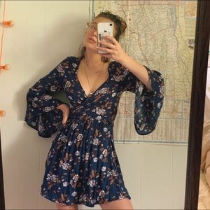 american eagle floral wrap dress
